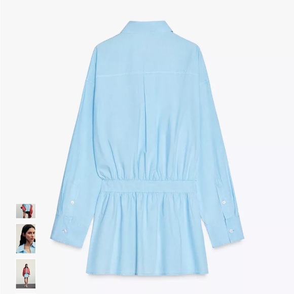 Zara Box Pleat Button Down Shirt Dress - Picture 6 of 14